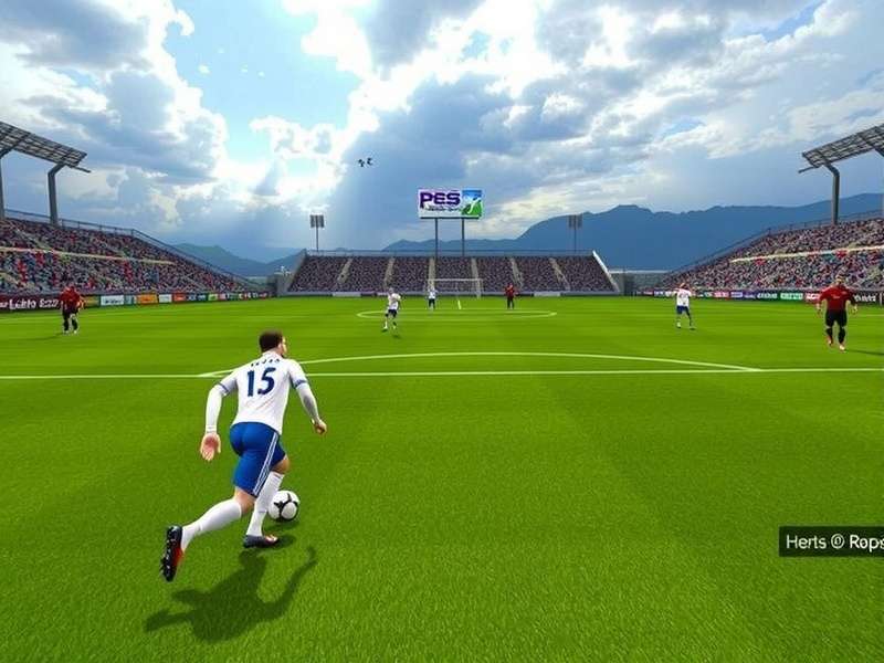 PES Football gameplay on PC showing realistic graphics and player movements