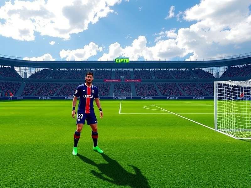 Concept art of a futuristic football kit design for PES 2026