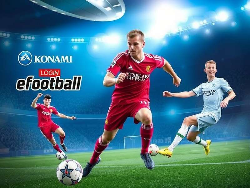 A person logging into eFootball on a laptop and mobile simultaneously