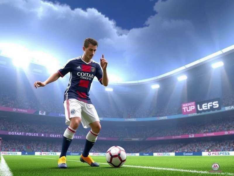 PES Football Game Screenshot - Player celebrating a goal