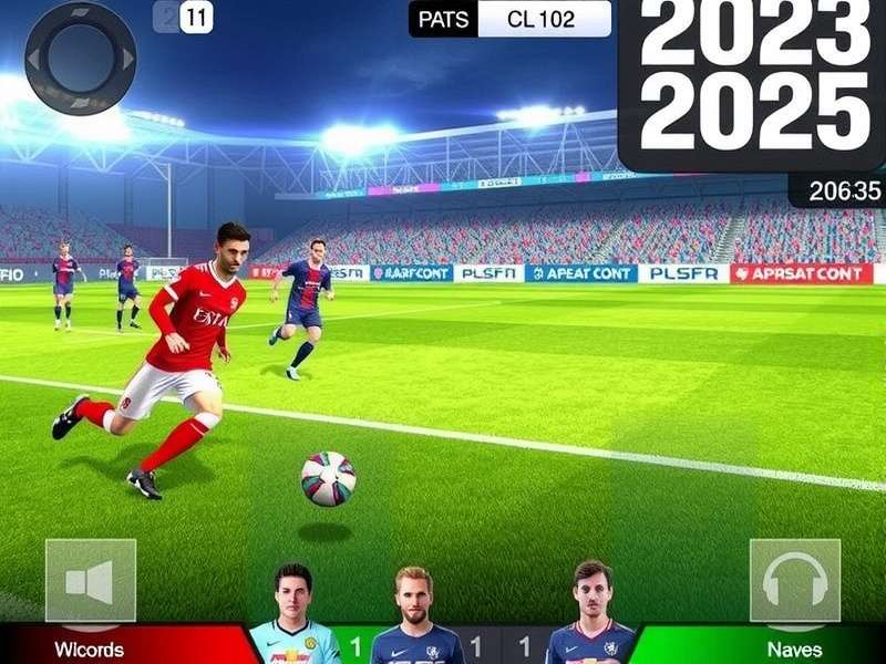 PES Football 2025 PPSSPP Gameplay Screenshot showing realistic graphics and UI