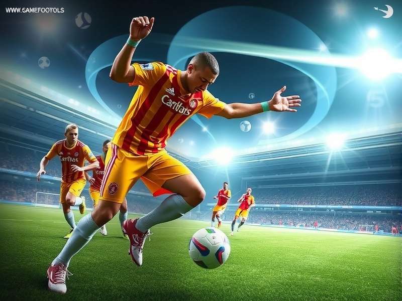 Dynamic in-game action from PES Football showing a striker shooting