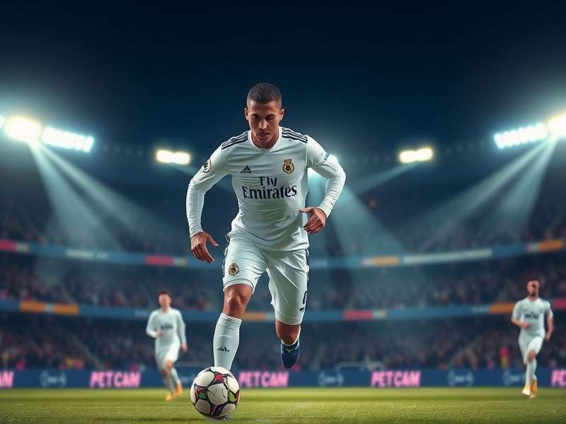 PES Football gameplay photo showcasing tactical camera angle