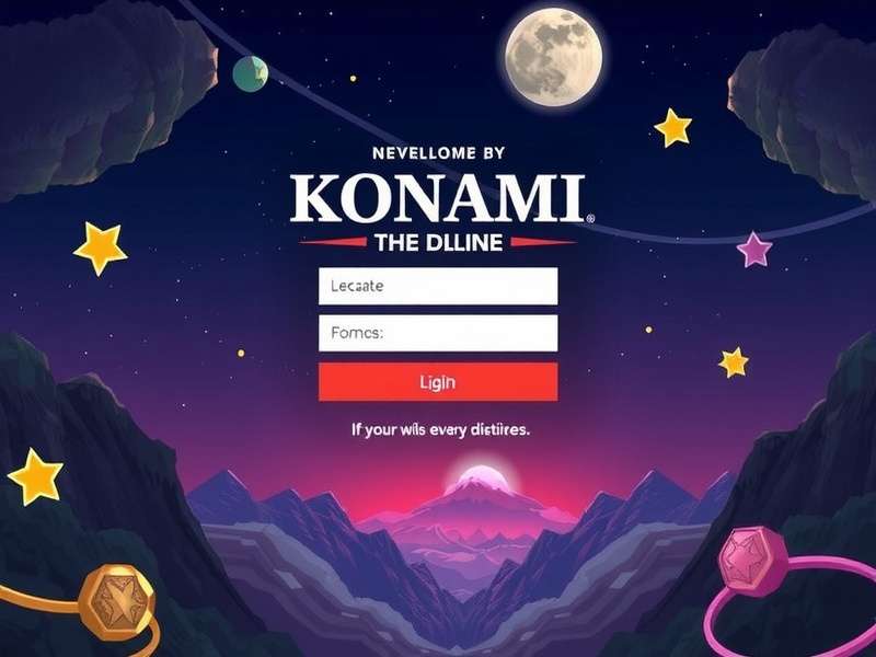Konami Account Management Dashboard showing linked games and services