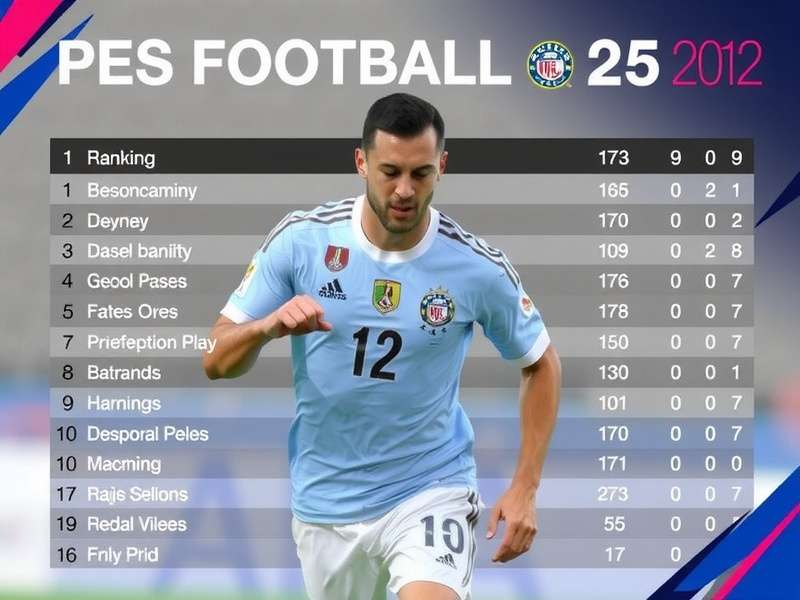 PES Football 25 rankings overview showing top players and ratings on a tactical board