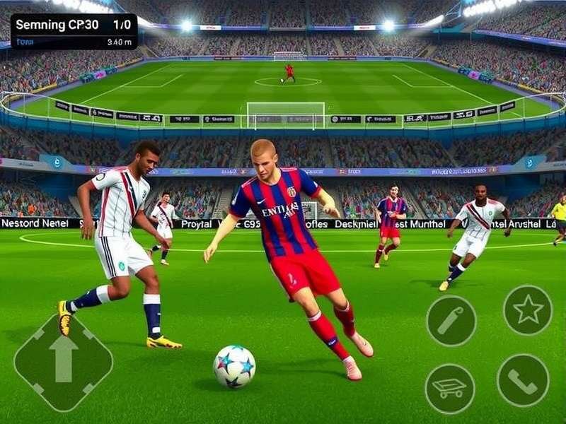 PES Football 2025 gameplay screenshot showing realistic stadium action
