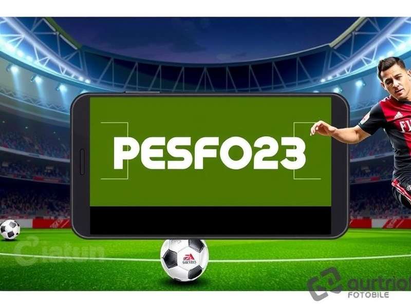 PES Football Mobile 2023 Android gameplay on a smartphone showing a match in progress with crisp graphics