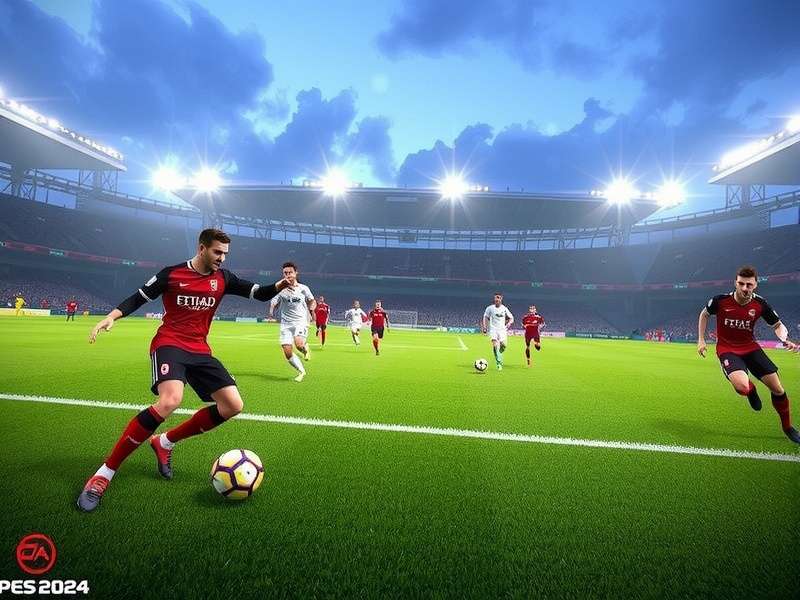 PES Football 2024 PC gameplay action shot with stadium atmosphere