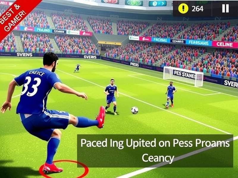 PES Football action on Android mobile with stadium crowd