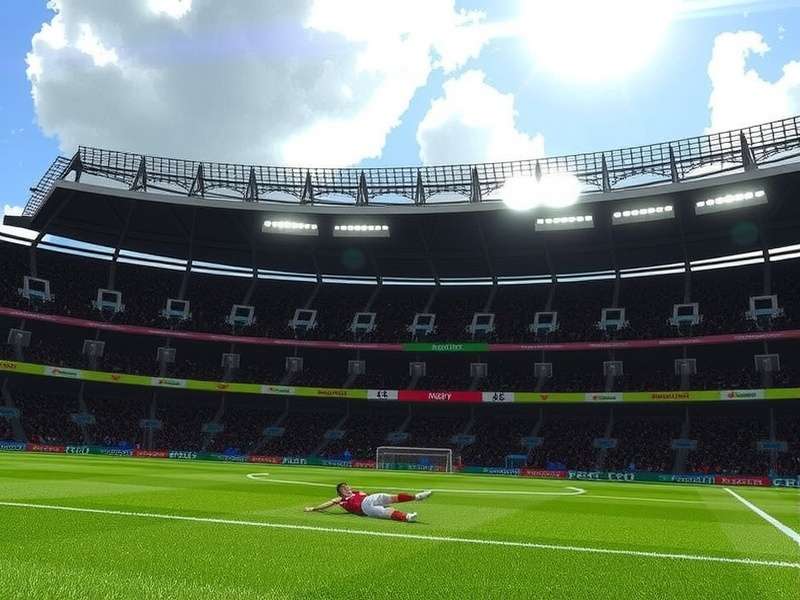 PES Football Life Mod Gameplay action shot on pitch with modded kits and stadium