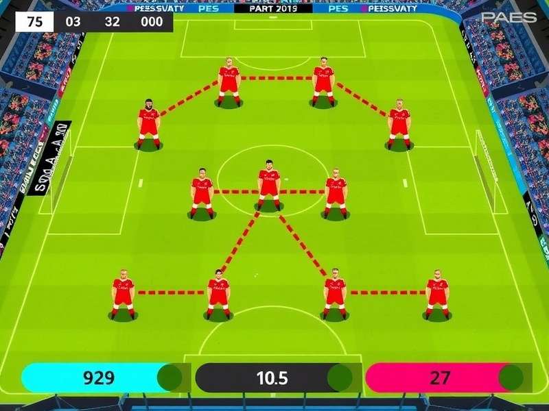 PES Football game action on a stadium with intense gameplay