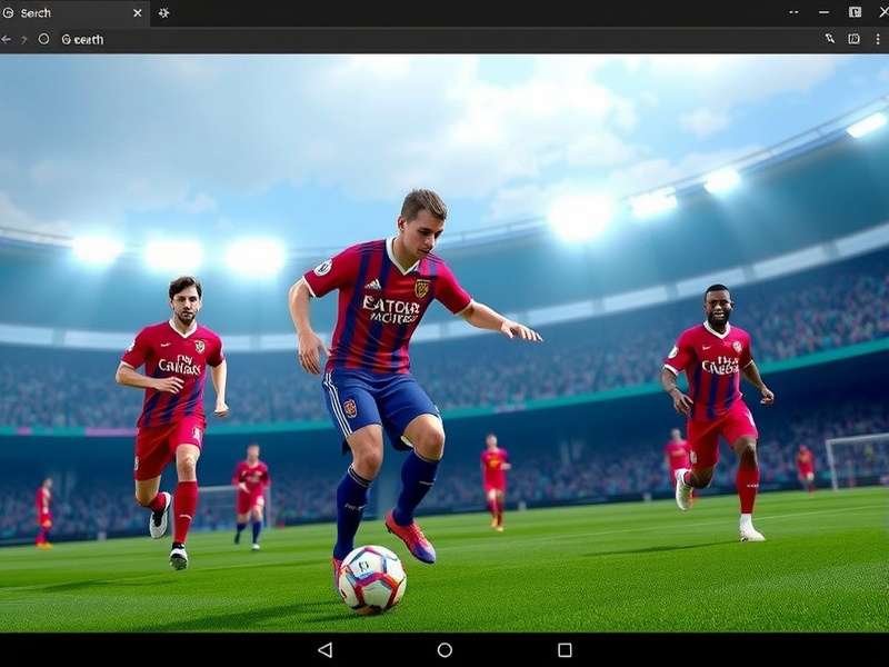 PES Football Life 25 running on a Chromebook laptop with game controller